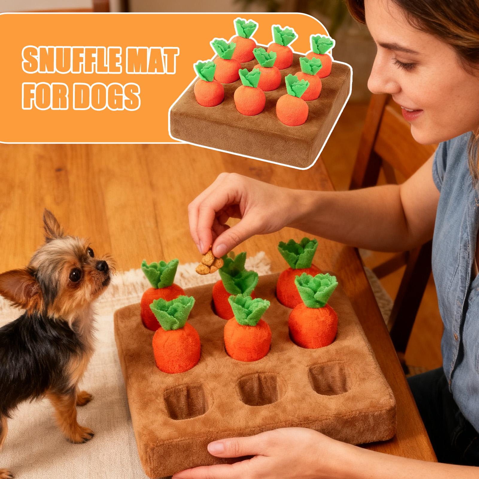 Snuffle Mat For Dogs Foraging Mental - Stress Relief Carrot Snuffle Mat Removable