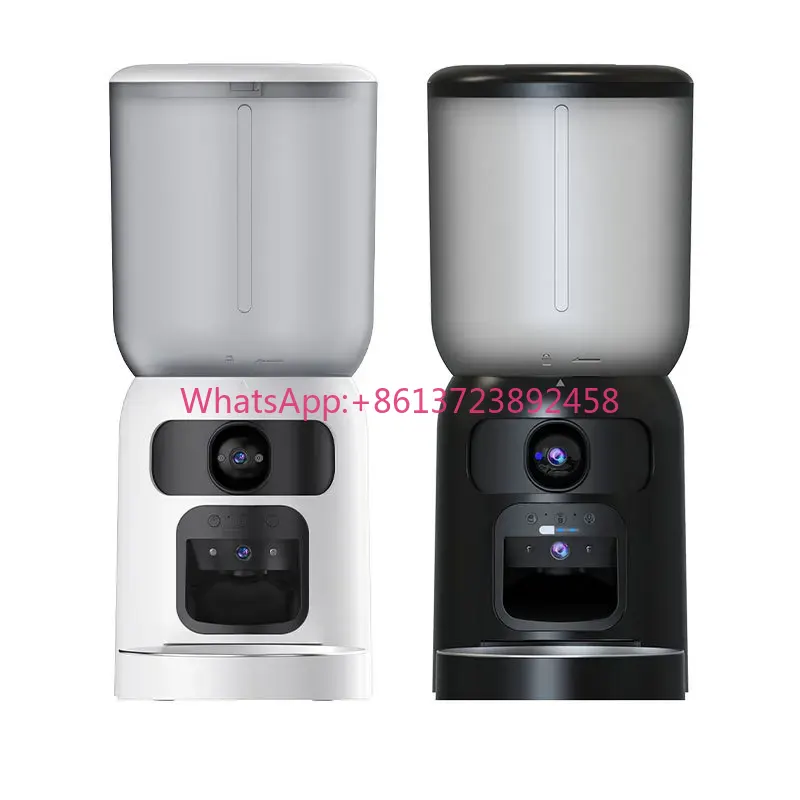 Automatic Pet Feeder Dual Bowl Stainless - Intelligent Visual WiFi Pet Monitoring Camera