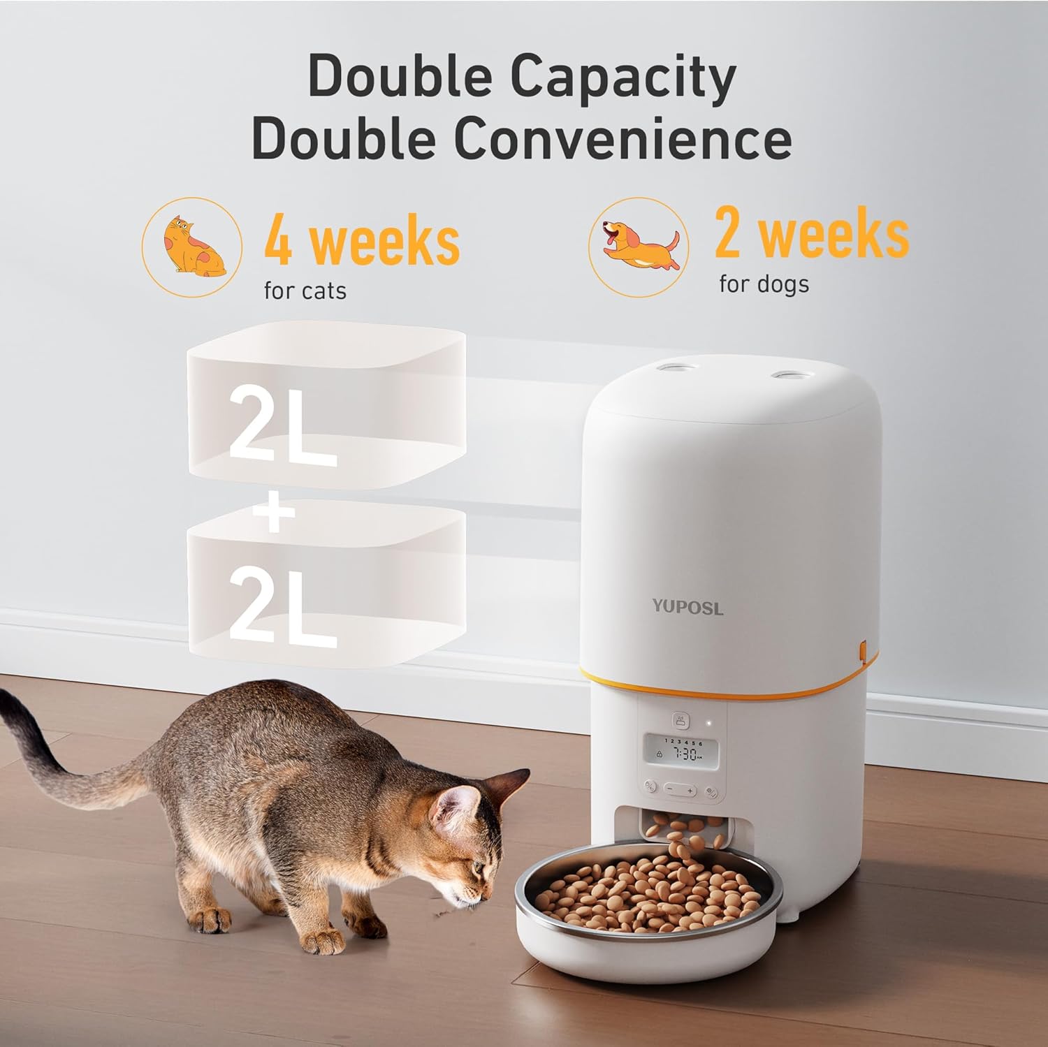 Timed Cat Dog Food Dispenser 4L - Automatic Cat Feeder - 4L Timed