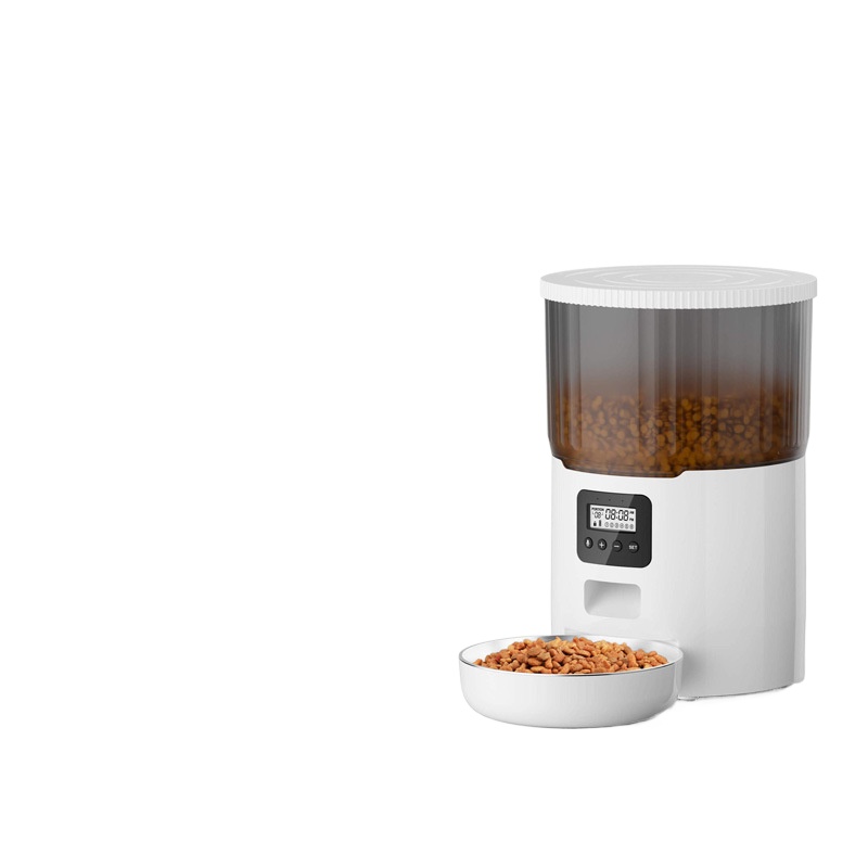 Automatic Pet Feeder Dual Bowl Stainless - Stainless Steel 4L Round Dual-Color Smart