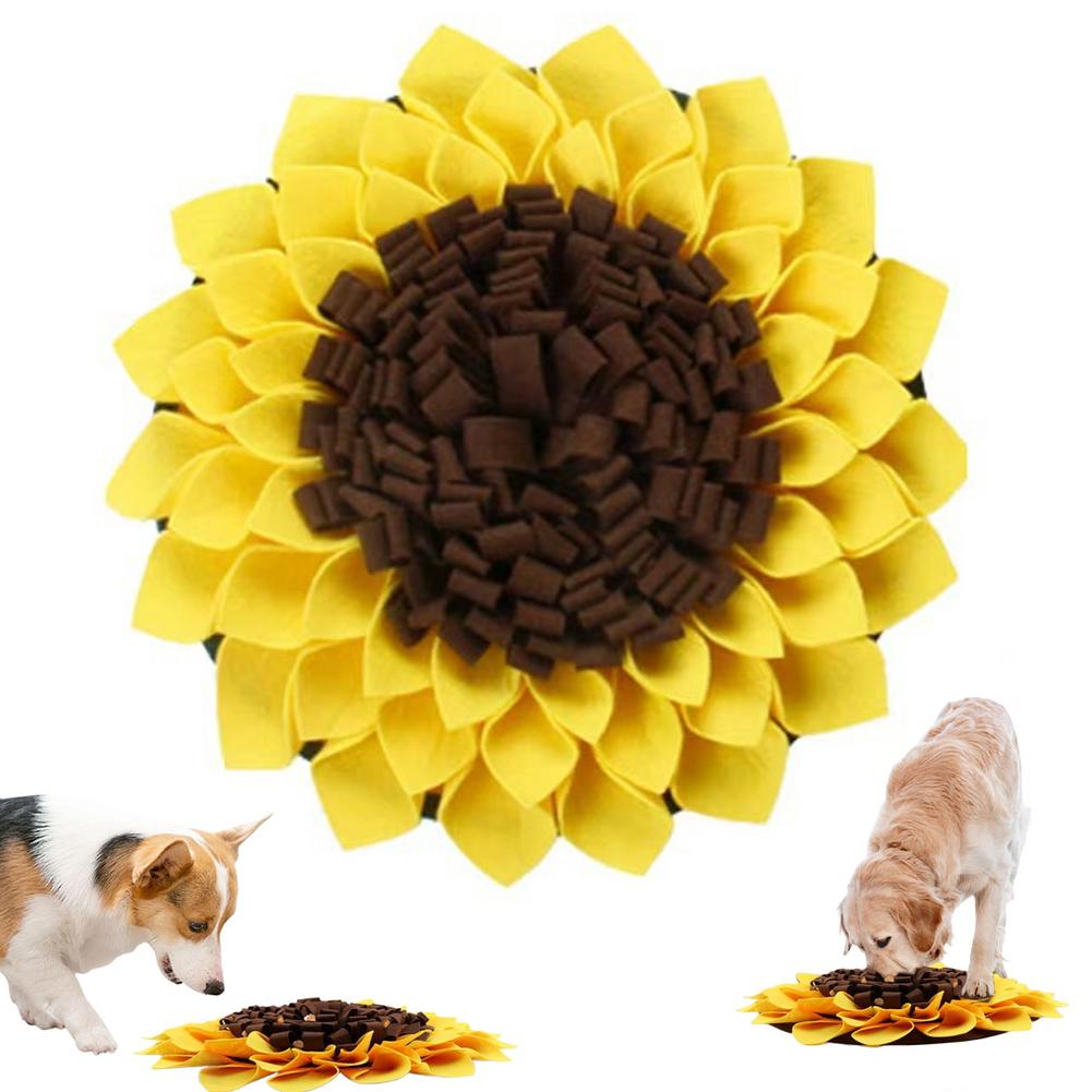 Snuffle Mat For Dogs Foraging Mental - Sunflower Dog Snuffle Mat 38x38cm Natural