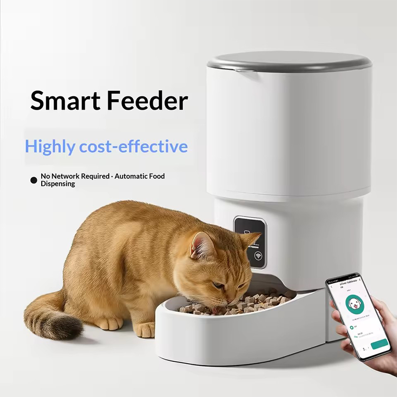 Timed Cat Dog Food Dispenser 4L - 4L WIFI Button Automatic Cat Feeder