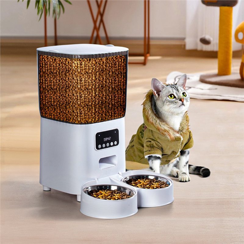 Automatic Pet Feeder 5L Dual B - огляд і ціна Automatic Pet Feeder Dual Bowl Stainless