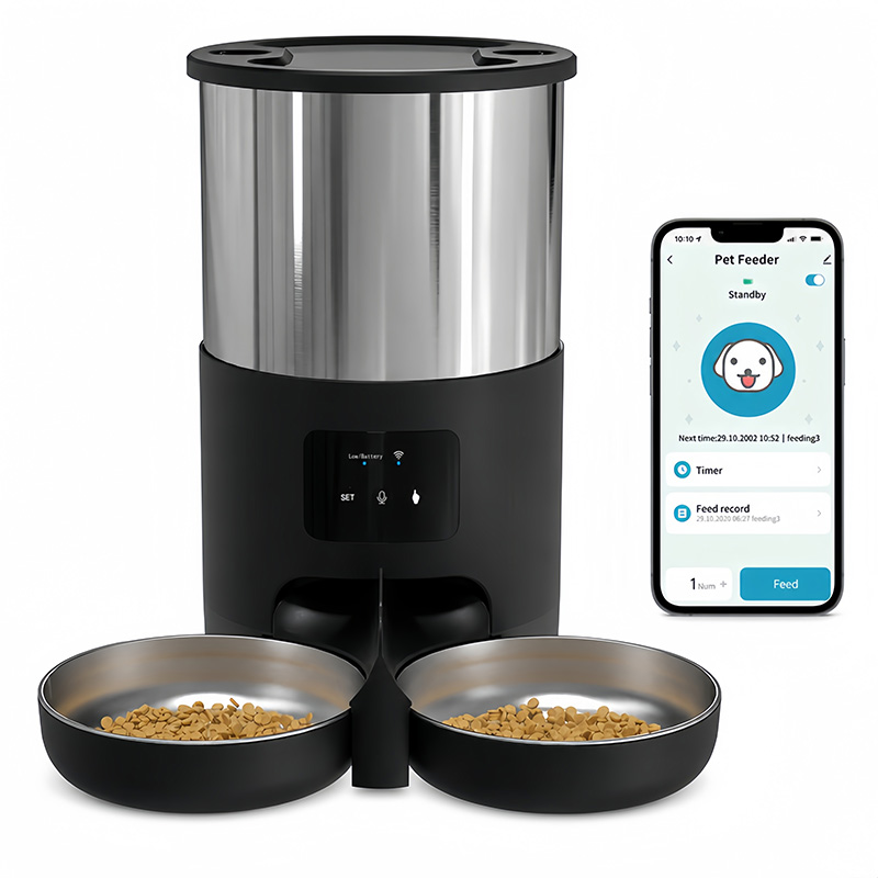 Dual Bowl Smart Pet Feeder 304 - огляд і ціна Automatic Pet Feeder Dual Bowl Stainless