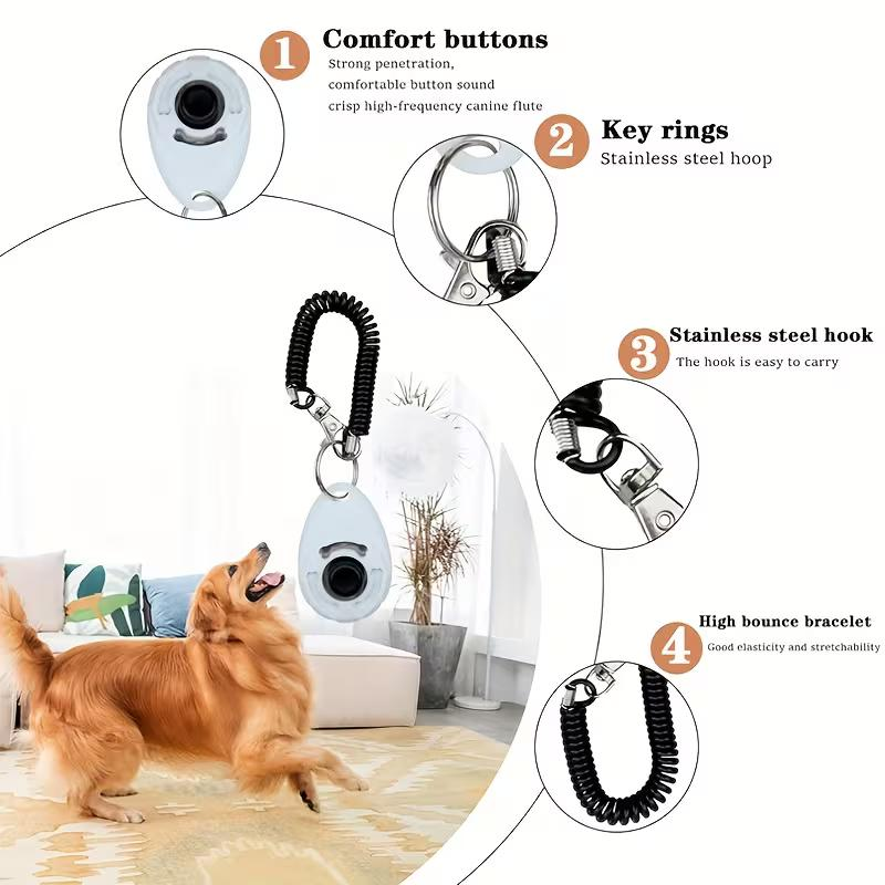 2 in 1 Dog Training Clicker Pe - огляд і ціна Dog Clicker Training With Wrist Strap