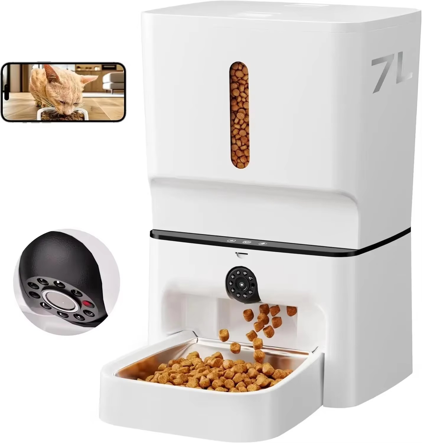 FurStar7L Smart Automatic Cat  - огляд і ціна Smart Pet Feeder Camera 1080P Wifi