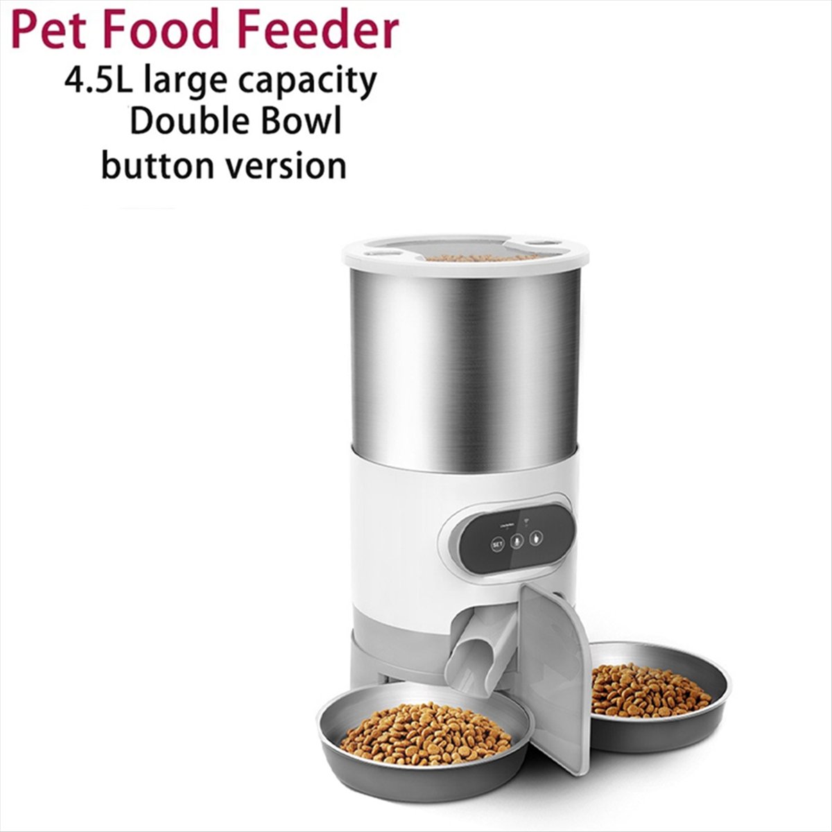 2026 Trend 4.5L Automatic Cats - огляд і ціна Automatic Pet Feeder Dual Bowl Stainless