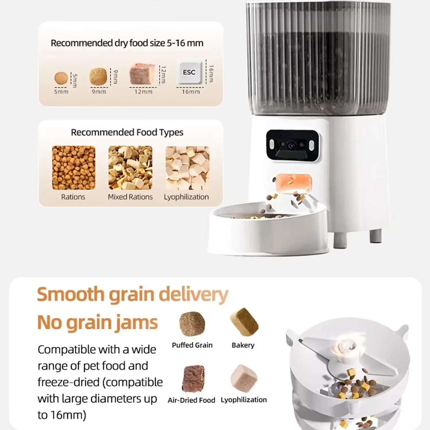 FurStar5L Automatic Cat Feeder - огляд і ціна Smart Pet Feeder Camera 1080P Wifi