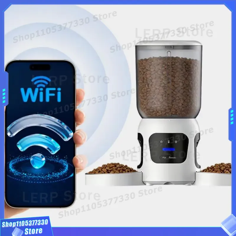 Smart WiFi Pet Feeder Automati - огляд і ціна Automatic Pet Feeder Dual Bowl Stainless