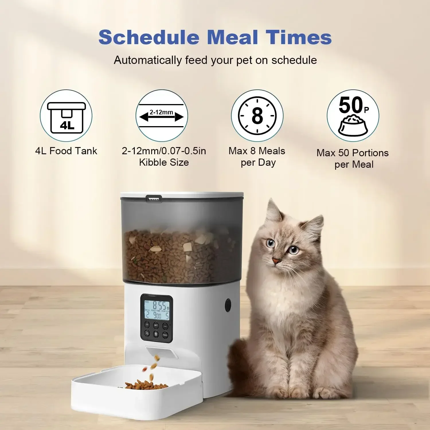 ANDOLL HOME Automatic Cat Feed - огляд і ціна Timed Cat Dog Food Dispenser 4L