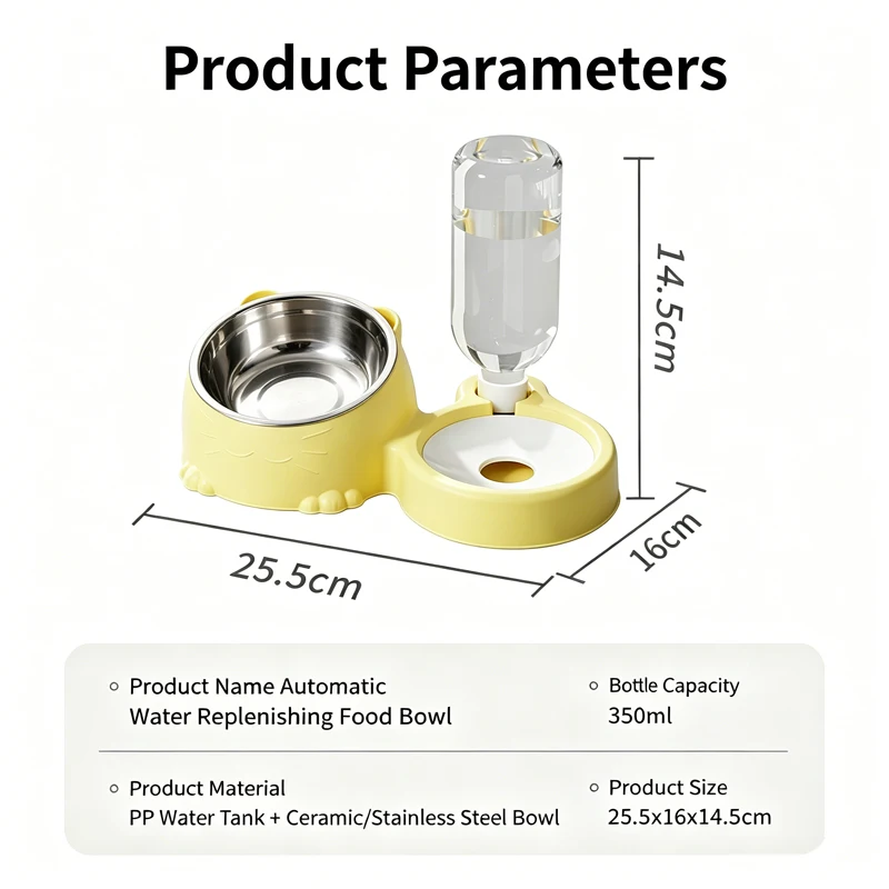 Pet Dual Bowl, Automatic Water - огляд і ціна Automatic Pet Feeder Dual Bowl Stainless