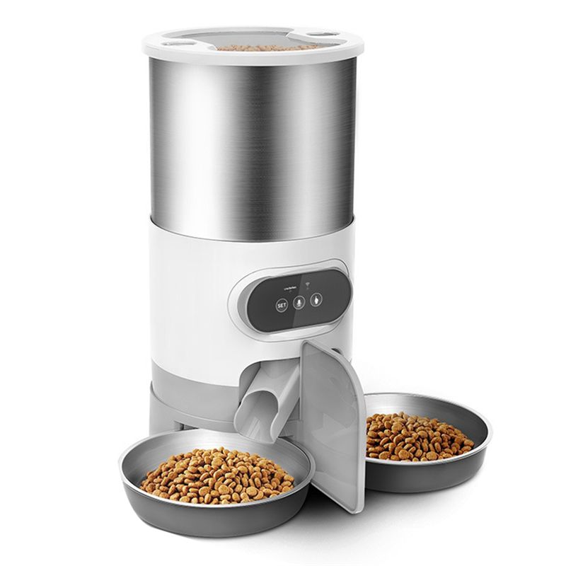 A76I-4.5L Automatic Cats Dispe - огляд і ціна Automatic Pet Feeder Dual Bowl Stainless
