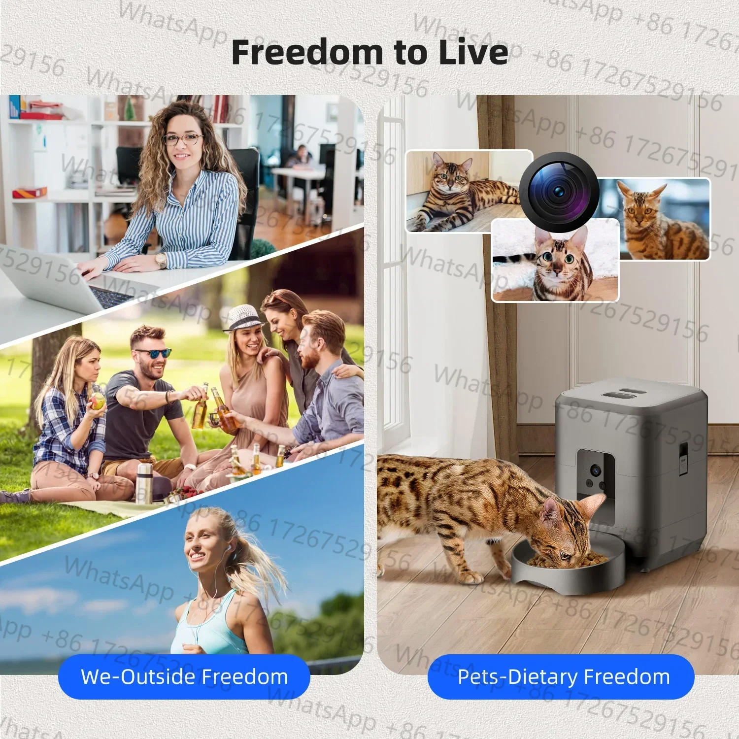 Applicable to2L Smart Pet Feed - огляд і ціна Smart Pet Feeder Camera 1080P Wifi