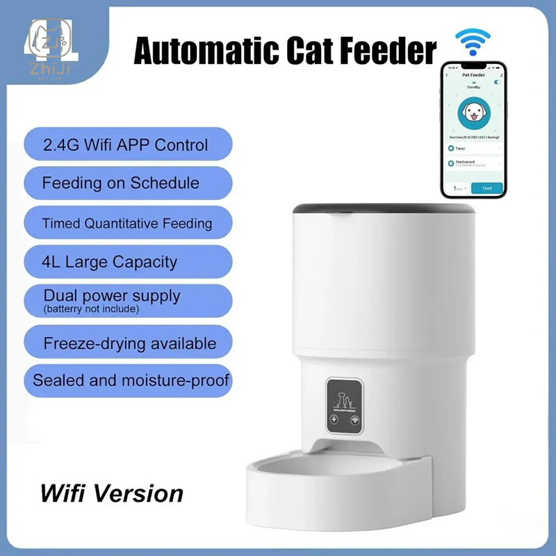 WiFi Automatic Cat Feeder 4L 2 - огляд і ціна Timed Cat Dog Food Dispenser 4L