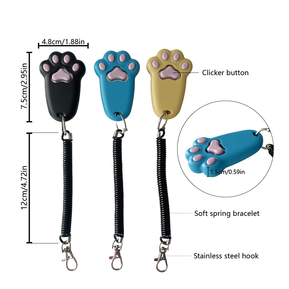 1Pcs Paw Print Dog Training Cl - огляд і ціна Dog Clicker Training With Wrist Strap