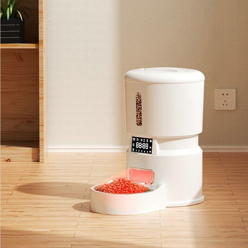New Intelligent white plastic  - огляд і ціна Automatic Pet Feeder Dual Bowl Stainless