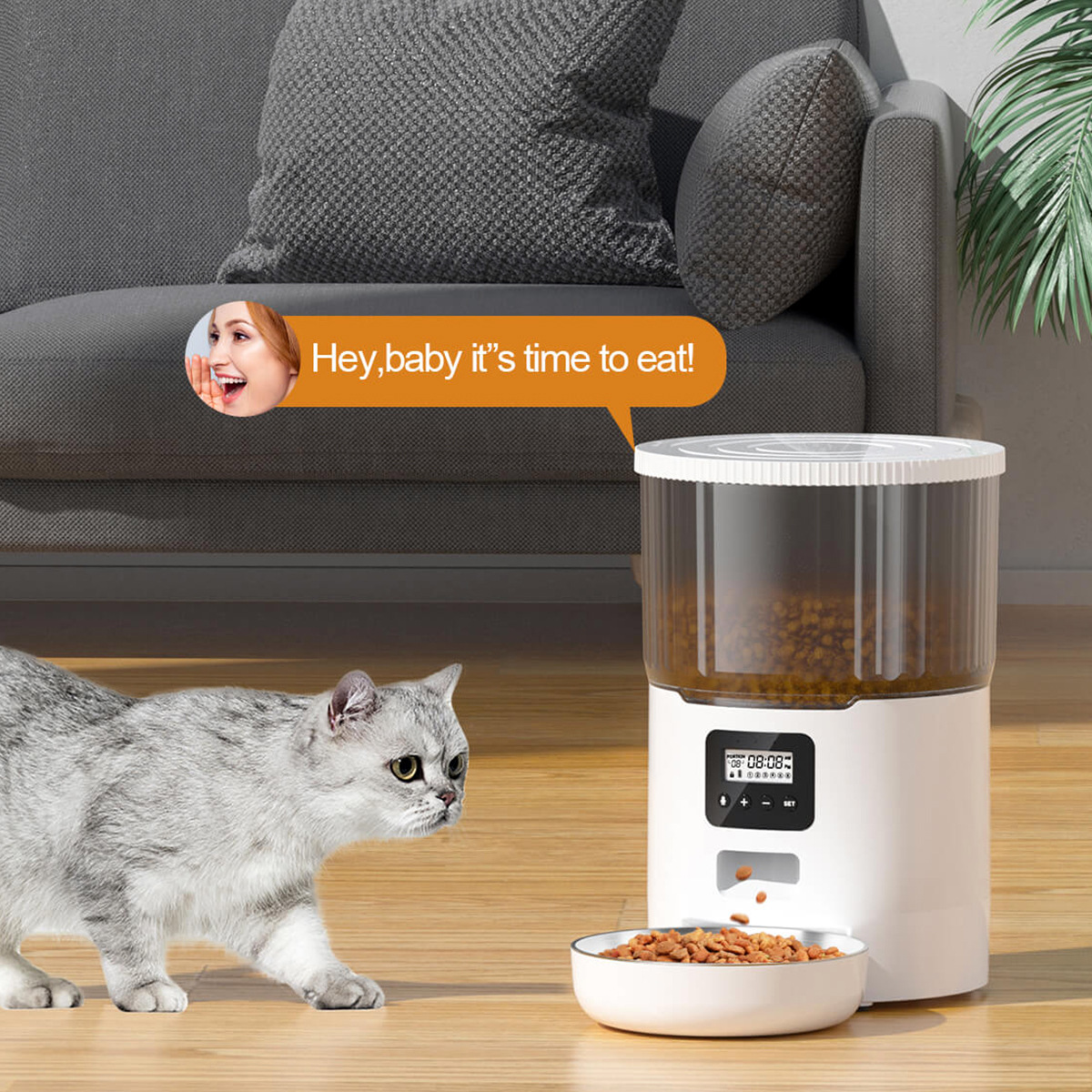 Stainless Steel 4L Round Dual- - огляд і ціна Automatic Pet Feeder Dual Bowl Stainless