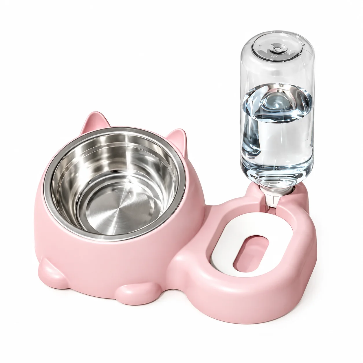 2-in-1 Pet Feeder and Water Di - огляд і ціна Automatic Pet Feeder Dual Bowl Stainless