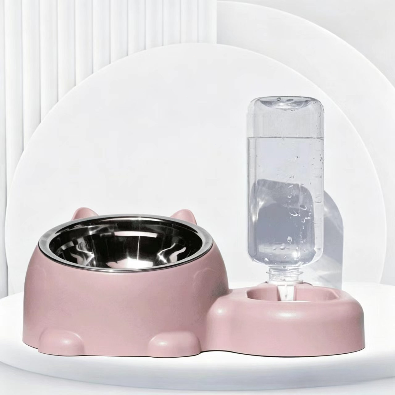2-in-1 Pet Feeder and Water Di - огляд і ціна Automatic Pet Feeder Dual Bowl Stainless