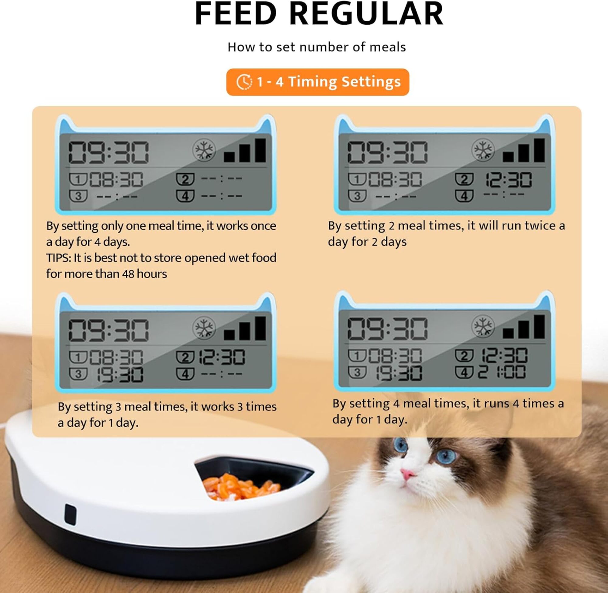 UBPET Automatic Cat Feeder Wet - огляд і ціна Wet Food Automatic Pet Feeder Refrigerated